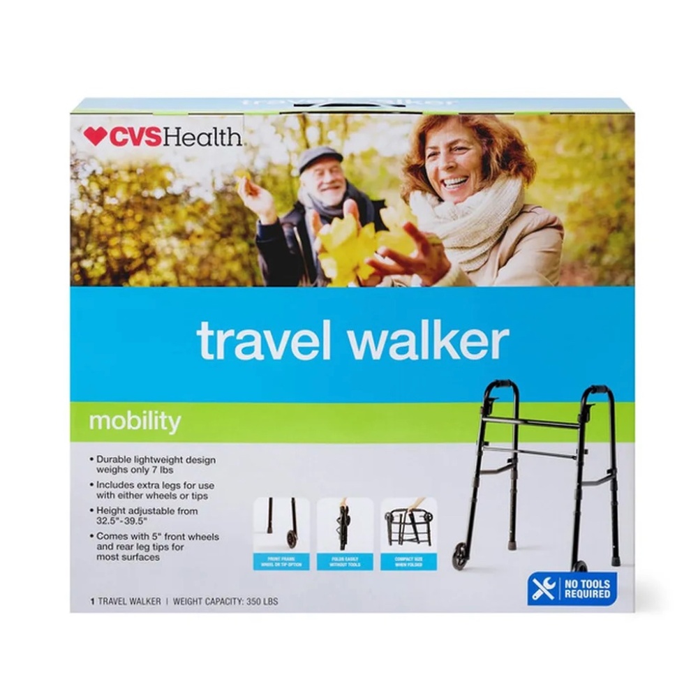 NEW CVS Pharmacy Deluxe Portable Folding Travel Walker